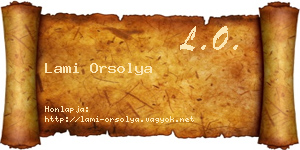Lami Orsolya névjegykártya